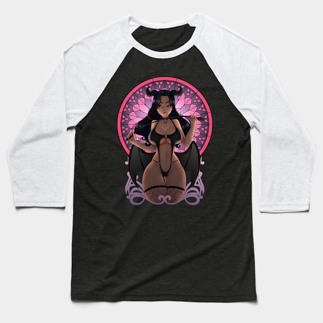 Sexy Succubus Baseball T-Shirt by DDxDD